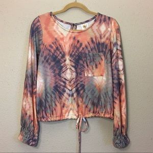 Self Esteem Tie Dye Fall Cropped Top